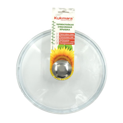 Крышка стекло 26 см пласт.кнопка без обода