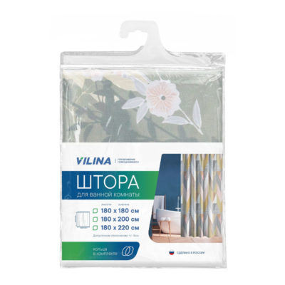 Штора для ванной 180*180 см полиэстр Вечерний сад