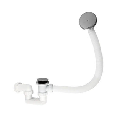 8732 САНАКС Сифон на ванную пластиковый автомат.нажимной