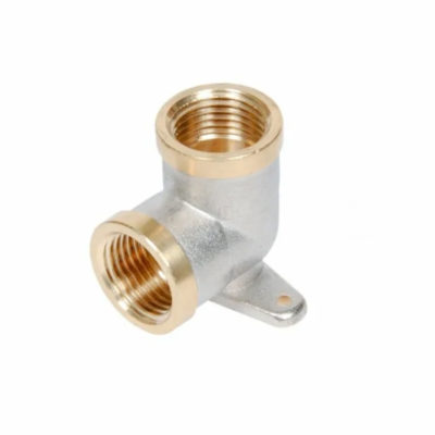 Угол латунь 1/2"  г/г с креплением