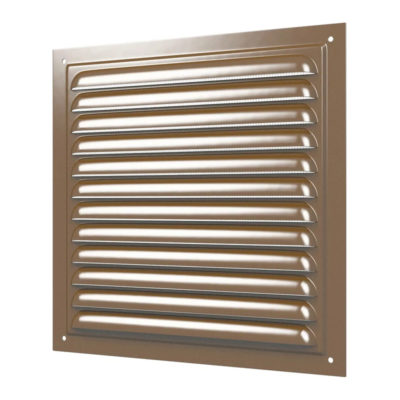 2525МЭ Решетка вентиляционная с сеткой коричн. 250*250