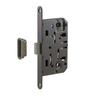 Корпус замка магн. М 13М- 96 мм пластик.язычок (графит) под фикс. с отв. планкой