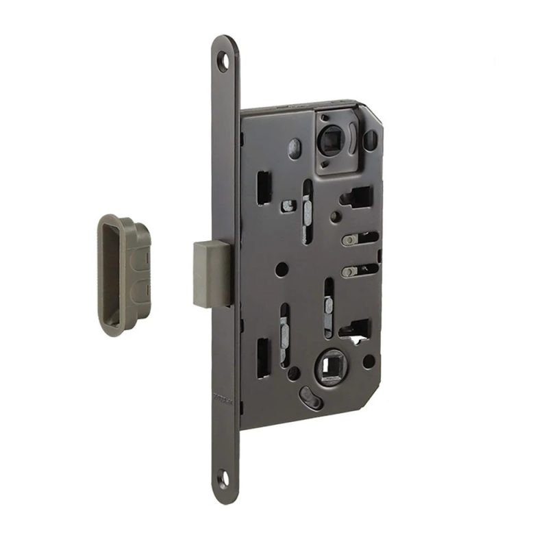 Корпус замка магн. М 13М- 96 мм пластик.язычок (графит) под фикс. с отв. планкой