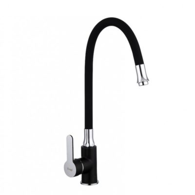 F4042 Смеситель для кухни гибкий излив Д35 черный/хром