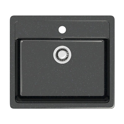 Z9Q4 Мойка глянцевая черная Джекки 570*505*200 Granit