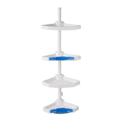 Полка угловая 4-х ярусная цвет белый 135-250 см