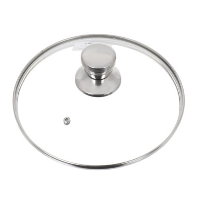 Крышка стекло DANIKS 24см  с метал.ободом +метал. ручка