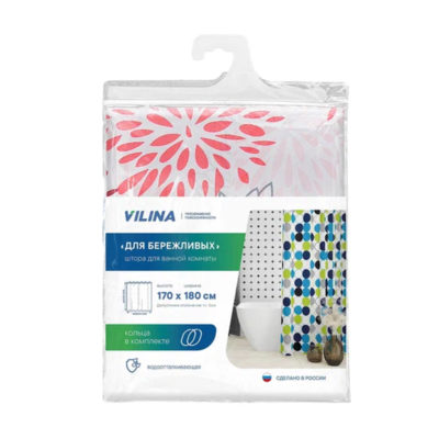 Штора для ванной "Для бережливых" 170*180 см Пионы