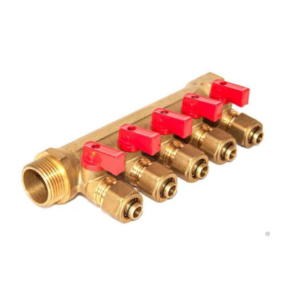 Коллектор 3/4"*1/2"/16ц - 5 вых/кр.+син.ручка