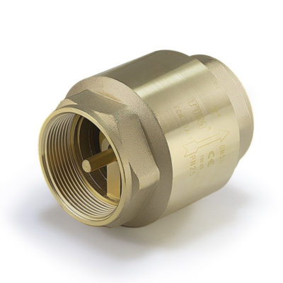 Обратный клапан латунь 3/4" г/г с латунным штоком ТИМ