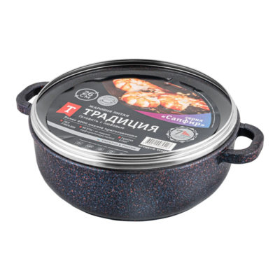 Жаровня литая 26 см антиприг. ТРАДИЦИЯ ТГ9263 ГРАНИТ