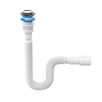 GCC120-1 Сифон 1 1/2"*40/50 гофрированный с мех-ом клик-клак