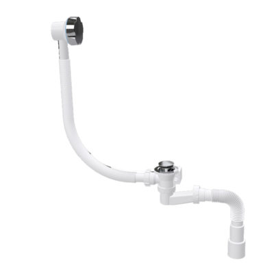 VCC154-1 Сифон-автомат для ванны с пластик.хромир. рукояткой Н-110 мм