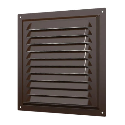 2020МЭ Решетка вентил. коричневая полим.покр. с сеткой 200*200