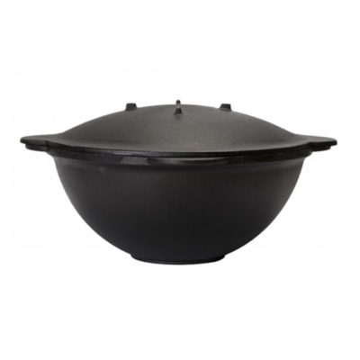 Казан чугун 12л. с крышкой(плоское дно)