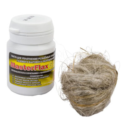 Комплект паста уплотнительная (газ) (25г) + лён