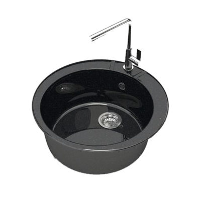 Z5Q4 Мойка глянцевая Алана черная 495*495*195 Granit