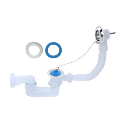 Сифон Ани д/ванны плоский с вып. 1 1/2*40 и переливом (Е050)