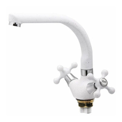 E5408-8 Смеситель д/кухни с гайкой белый