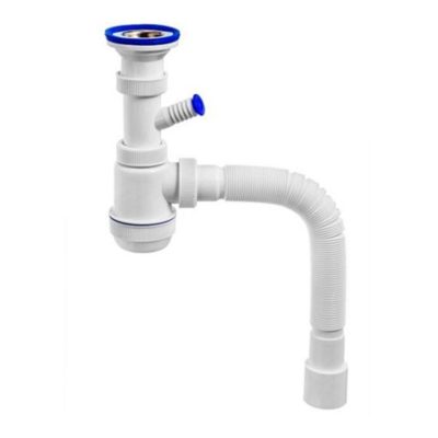 Сифон МИНИ Элит с нерж.чашкой Д70 и отводом д/стир.маш(0674)