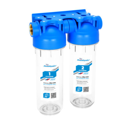 АБФ-2 1/2 Двойной корпус магистр. фильтра стандарт SLIM LINE (прозр