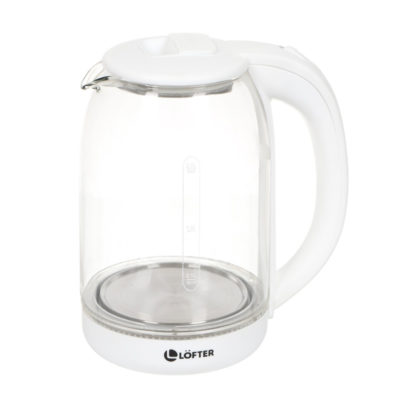 Электр. чайник LOFTER C01 2л. 1500Вт скрытый элемент стекло 220В белый