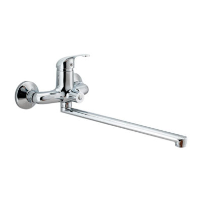 Е22109 Смеситель для ванны длинный излив переключатель в корпусе