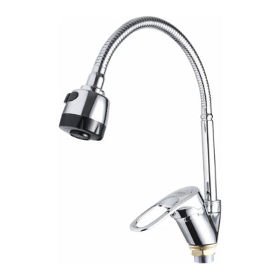 Е4336 Смеситель для кухни гибкий излив 2 режима с гайкой