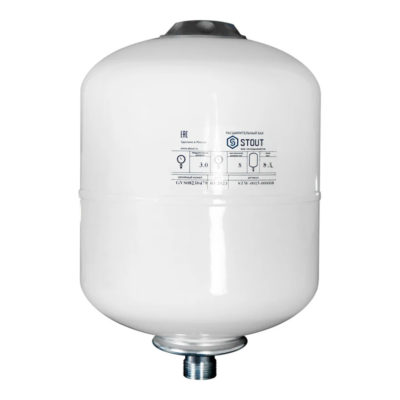 Бак 8л вертик. ГВС белый нерж.фланец