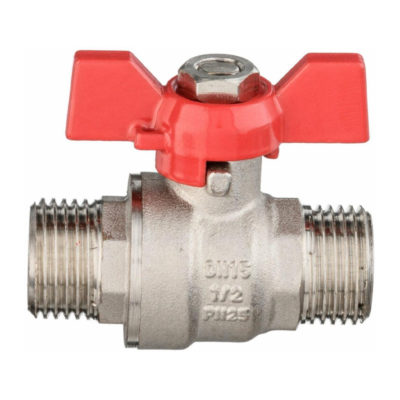 Кран 1/2 Г/Ш бабочка шар никель