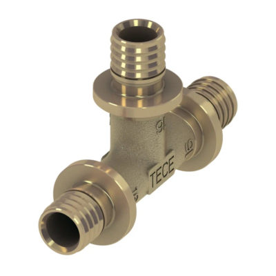 Тройник аксиальный (латунь) 16*16*16 TECE