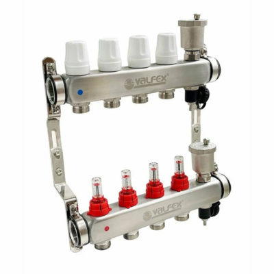 Коллекторная группа НЕРЖ со встр.расход. в сборе 1"5вых. Евроконус 3/4 VALFEX