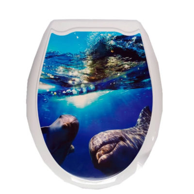 Сиденье для унитаза пластик (дельфины