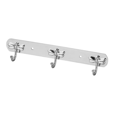 Вешалка д/ванной с 3-мя крючками Стрекозы нерж.сталь