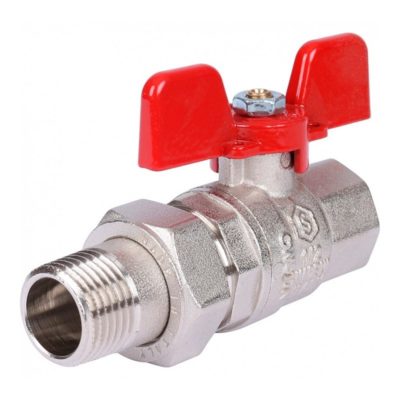 Кран шаровый с американкой 1/2 бабочка латунь