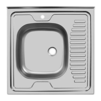 STD600*600 Мойка кухонная накладная  матовая левая