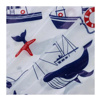 Штора д/ванной п/этилен Гавань 180*180 белая 10 конец