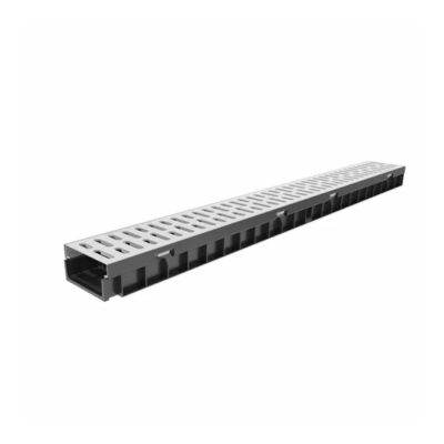 Комплект Gidrolica Light DN100 лоток Н55 мм пластиковый с решеткой стальной