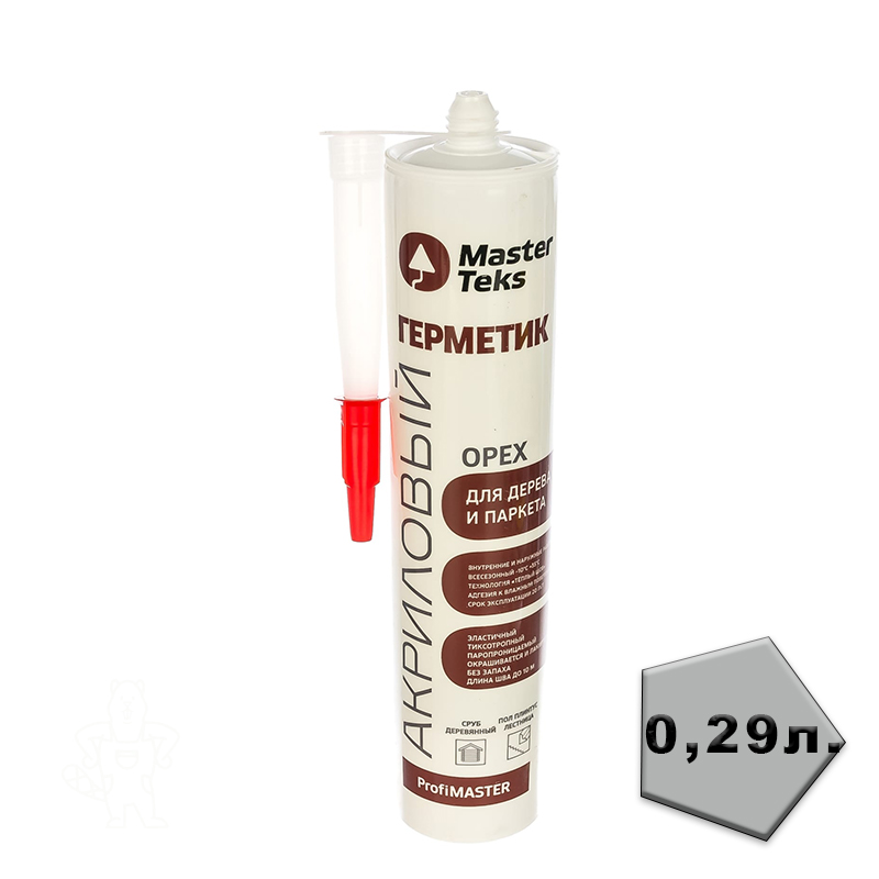 Герметик PROFIMASTER акриловый для дерева и паркета ОРЕХ 290 мл MASTERTEKS