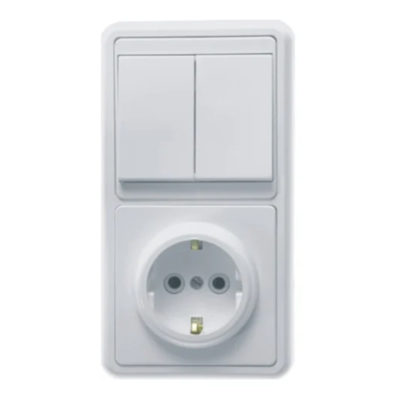 Блок комбинир. "Бэлла" (2кл.выкл.+роз.с з/к) БКВР-032