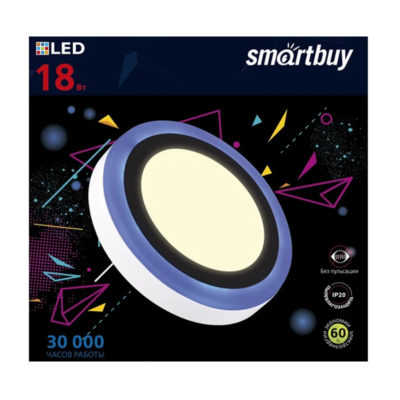 Накладной (LED) светильник круг с подсветкой 18 W 3000K Смартбай