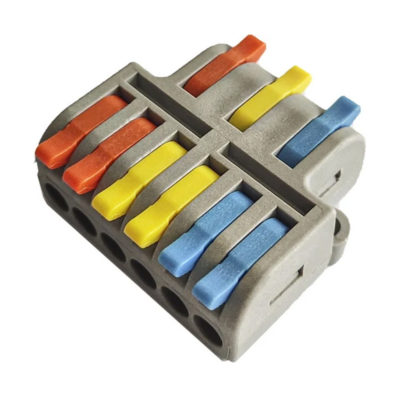 Клемма строительно-монтажная с рычажками проходная 2-6 пол.