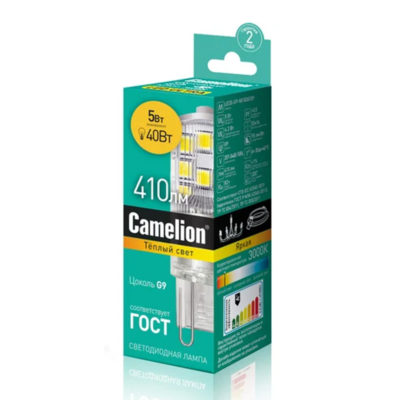 Camelion LED5-G9-NF/830/G9 Лампа светодиод. 5Вт