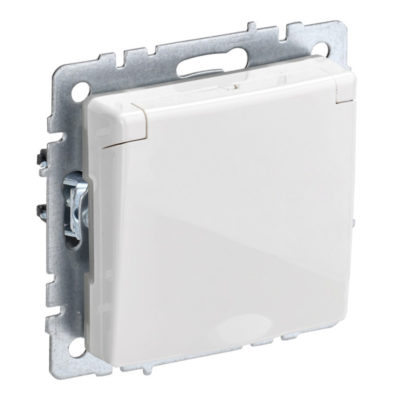 Механизм розетки с/у 1 гн. б/з с защитн.шторками 16А белая Ugra GUSI