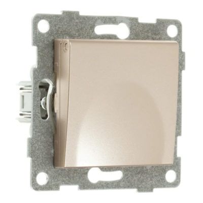 Механизм розетки с/у 1 гн. б/з с защитн.шторками 16А крем Ugra GUSI