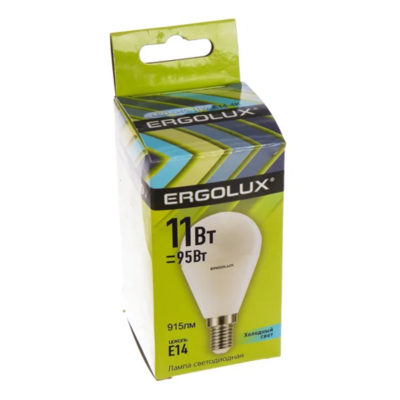 Ergolux LED-G45-11W-E14-3K Лампа светод. шар 11Вт Е14 3000К