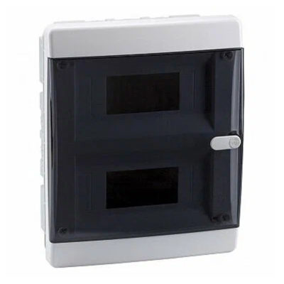 Бокс с/у сосна 18 мод. ЩРВ-п пластик дверь прозр. черная IP41