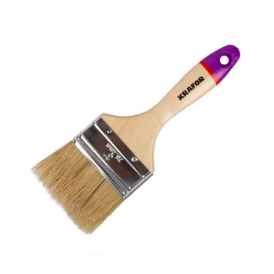 КИСТЬ ПЛОСКАЯ "ЕВРО" №3 /75 ММ НАТУР.ЩЕТИНА