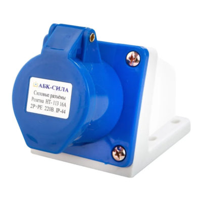 Розетка силовая HT-113 стационарная 16A 220V 2Р+Е IP44 IEK (1/10)