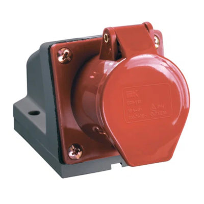 Розетка силовая HT-124 стационарная 32A 380V 3P+PE IP44 IEK (1/10)